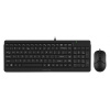 Клавиатура+мышь A4 Fstyler F1512 мультимедиа,  влагоустойчивая, USB, черный