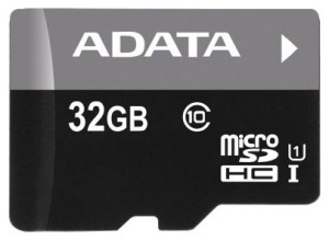 Карта памяти microSD (T-Flash) 32ГБ ADATA  microSDHC Class 10 UHS-I A1 100/20 MB/s (SD адаптер)