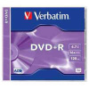 Диск поштучно DVD+R Verbatim 4.7ГБ, 16x, Slim Case