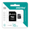 Карта памяти microSD (T-Flash) 16ГБ Smart Buy Class 10 с адаптером
