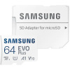 Карта памяти microSD (T-Flash) 64ГБ Samsung EVO Plus Memory Card Samsung UHS-I U1 Class 10, Adapter,