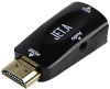 Адаптер HDMI 19M - VGA Jet.A JA-HV01 чёрный (в комплекте аудиокабель mini Jack-mini Jack 0.5 м, конн