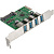 Контроллер ExeGate EXE-314 PCI-E 2.0, 4*USB3.0 ext, разъем доп.питания (OEM) <EX283716RUS>
